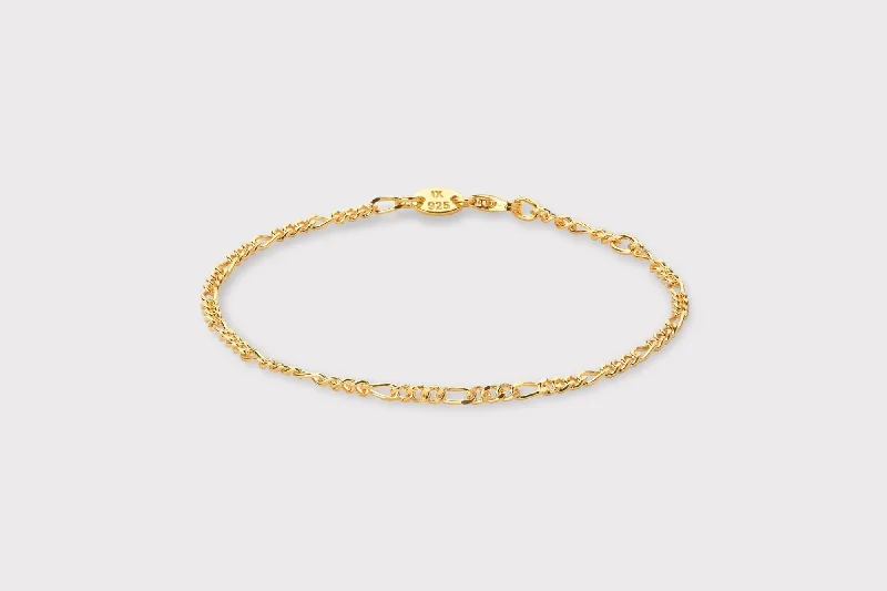 heart pendant necklace gold IX Figaro Gold Plated Bracelet