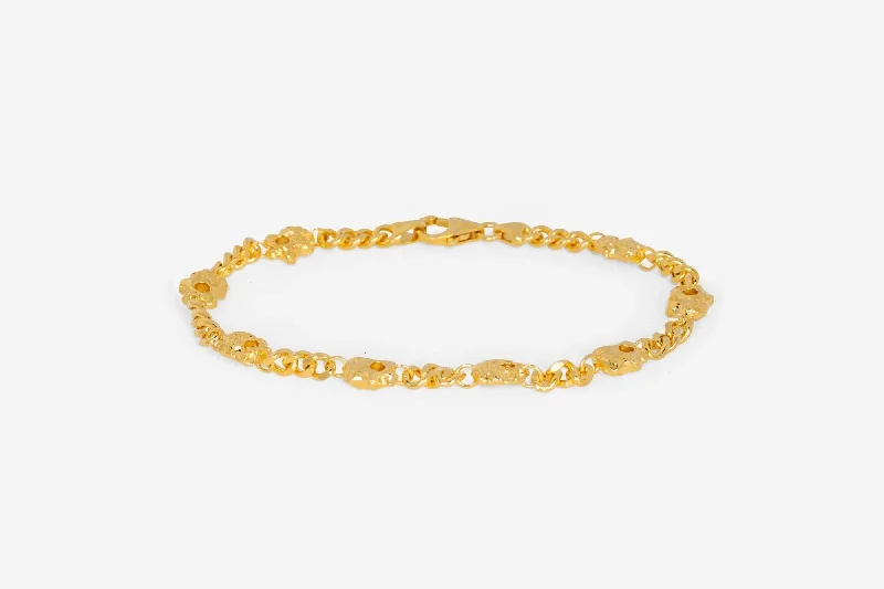 sapphire engagement ring halo IX Rock Curb Gold Plated Bracelet