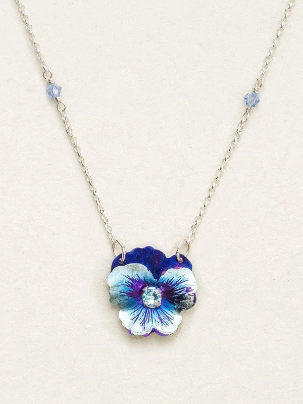 bold gothic vampire ring Garden Pansy Pendant Necklace