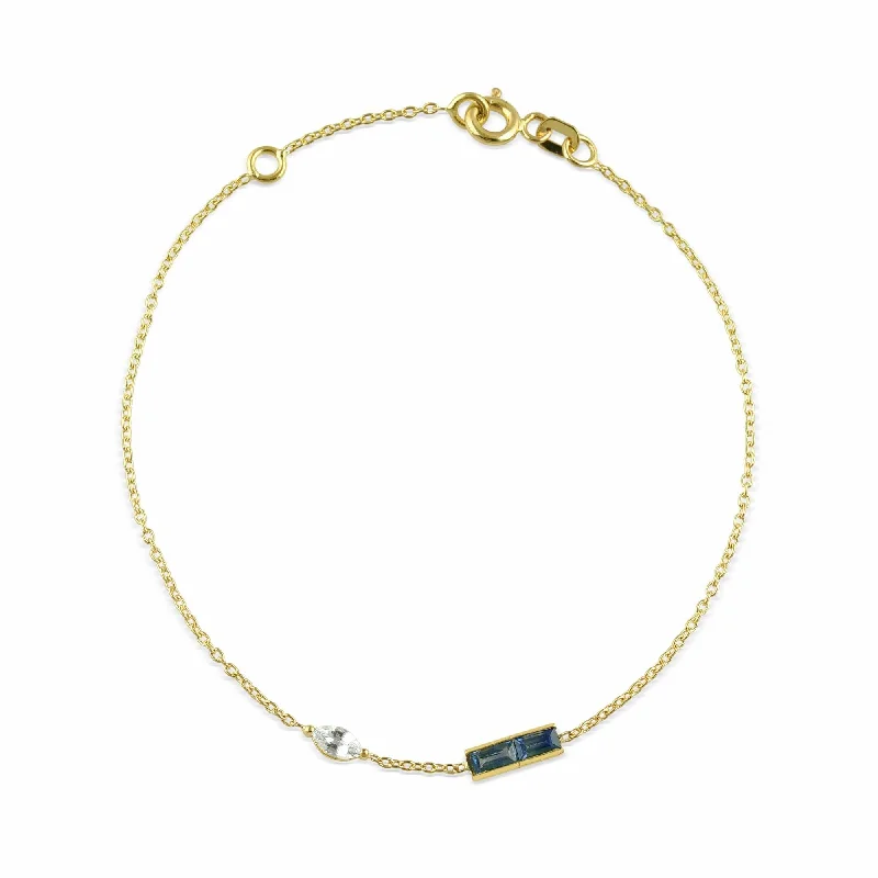 handcrafted beaded hoop earrings Eline 18K Gold Bracelet w. Sapphires