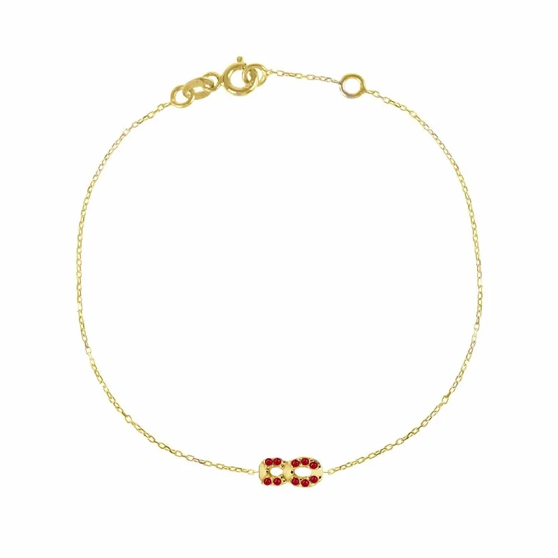 custom star sign necklace Numerology 8 18K Gold Bracelet w. Rubies