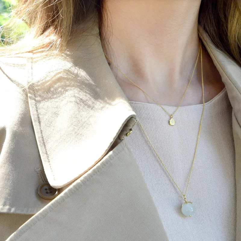 emerald-cut aquamarine necklace Gold Pendant Gemstone Sphere Necklace