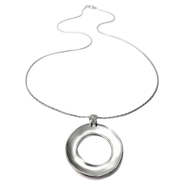 personalized hand-stamped bar ring Halo Pendant on Chain