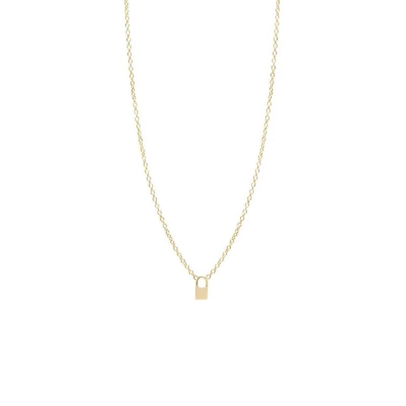 personalized zodiac birthstone necklace 14k Gold Itty Bitty Padlock Necklace
