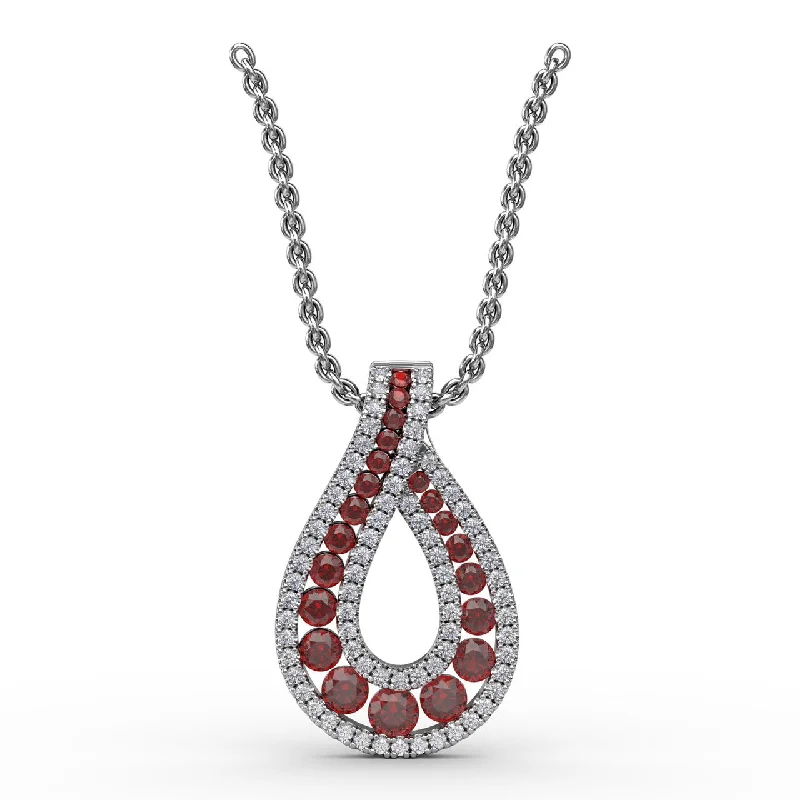 real turquoise drop earrings Infinity Loop Ruby Pendant