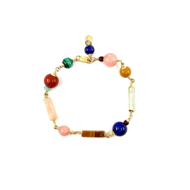 personalized gemstone pendant necklace Aude 14K Goldfilled Bracelet w. Gemstones