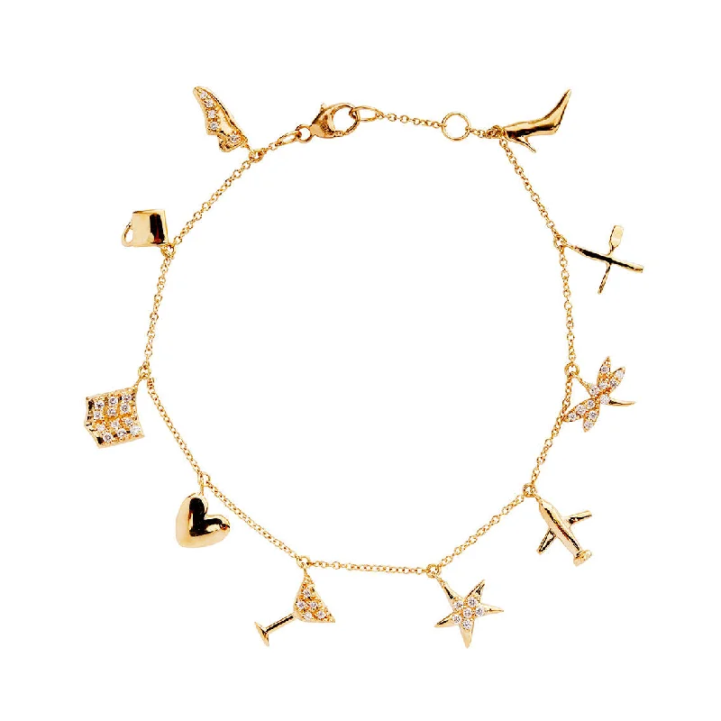 celestial moon and star necklace Camilla Bracelet Gold, White