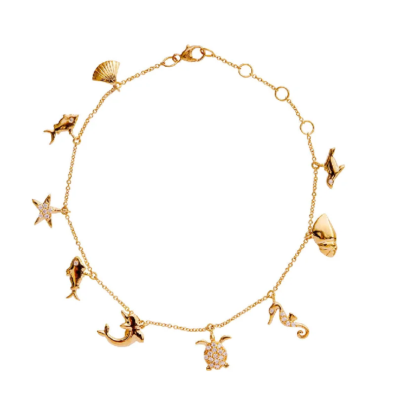 adjustable toe ring silver Resort Bracelet Gold, White