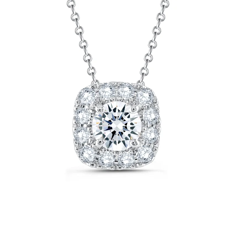 black spinel ring men Lab Grown Diamond 1/2 Carat Halo Pendant