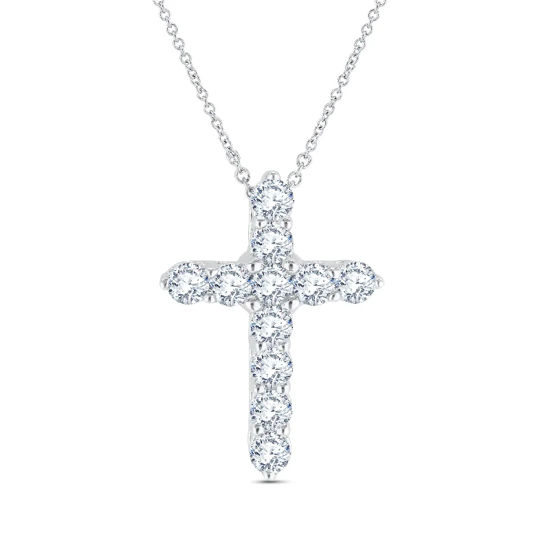 opal cluster ring unique Lab Grown Diamond 1 Carat Cross Pendant