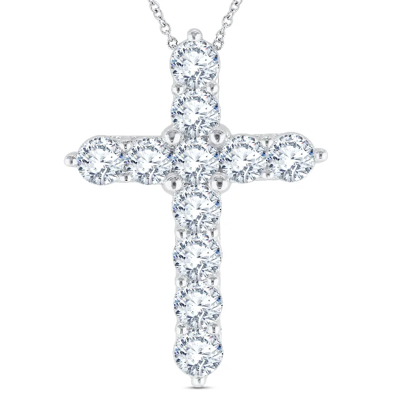 sterling silver charm anklet Lab Grown Diamond 3 Carat Cross Pendant