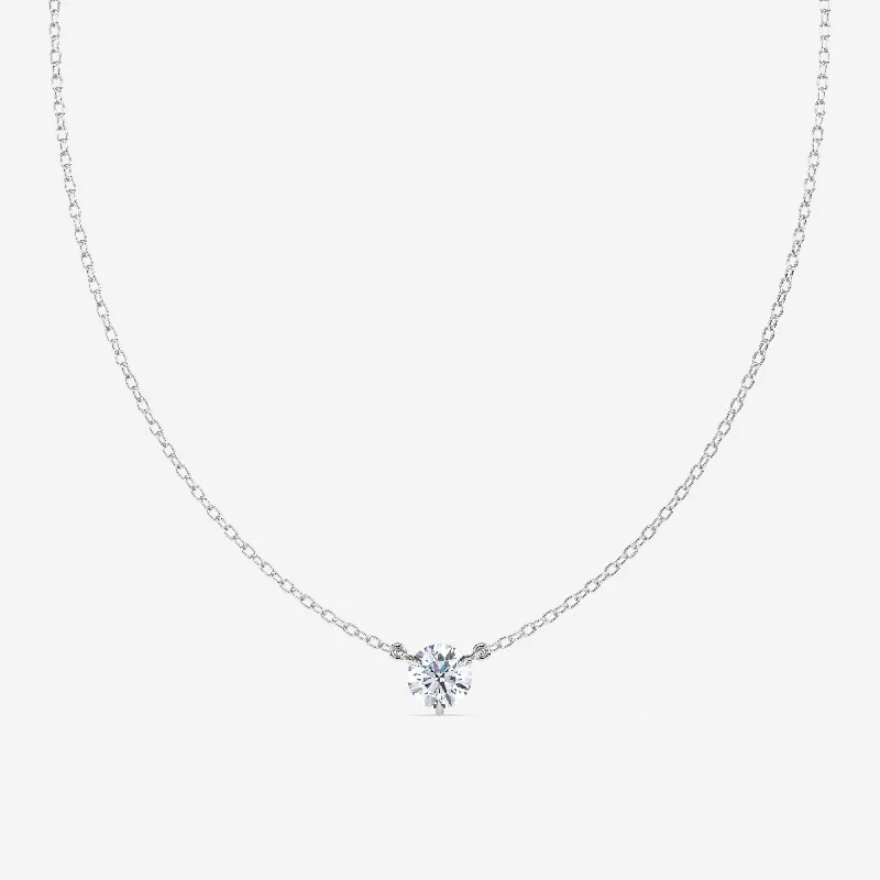 birthstone charm bracelet for mom Lab Grown Solitaire 3/4 Carat Diamond Pendant