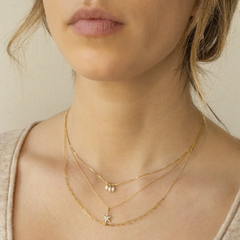 handmade clay bead earrings Luna Paperclip Chain Necklace