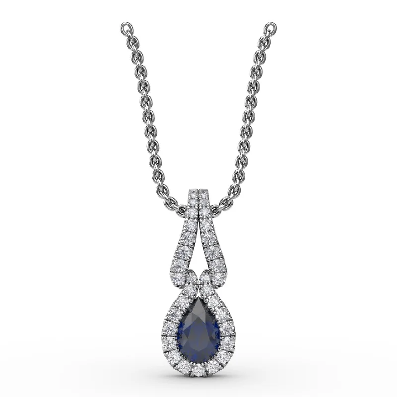 infinity necklace with birthstones Make A Statement Sapphire and Diamond Pendant