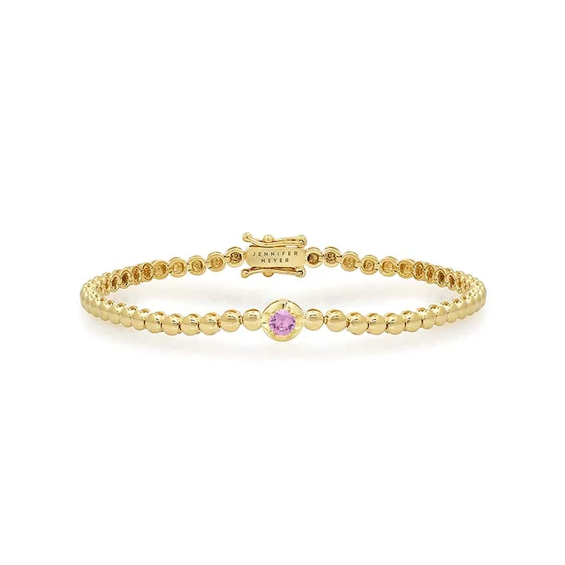 wedding anniversary diamond ring Mini Bezel Tennis Bracelet With Illusion Set Pink Sapphire Center wedding anniversary diamond ring Mini Bezel Tennis Bracelet With Illusion Set Pink Sapphire Center
