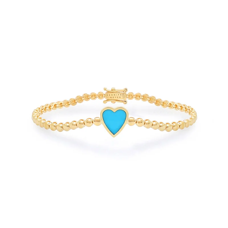 unique diamond tennis bracelet Mini Bezel Tennis Bracelet with Turquoise Inlay Heart unique diamond tennis bracelet Mini Bezel Tennis Bracelet with Turquoise Inlay Heart