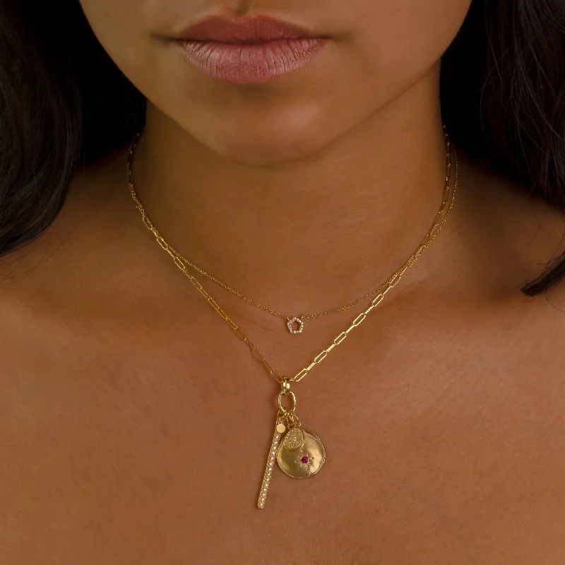 elegant art deco necklace Mini Pave Pentagon Necklace