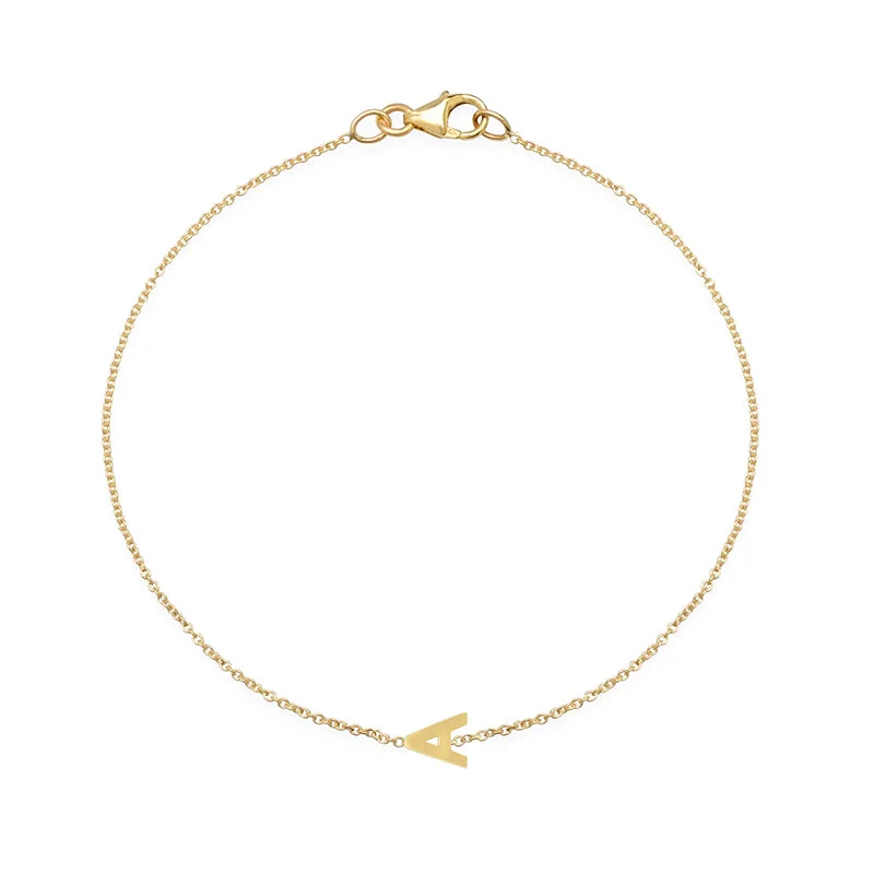 personalized gold bar necklace Mini Uppercase Letter Bracelet