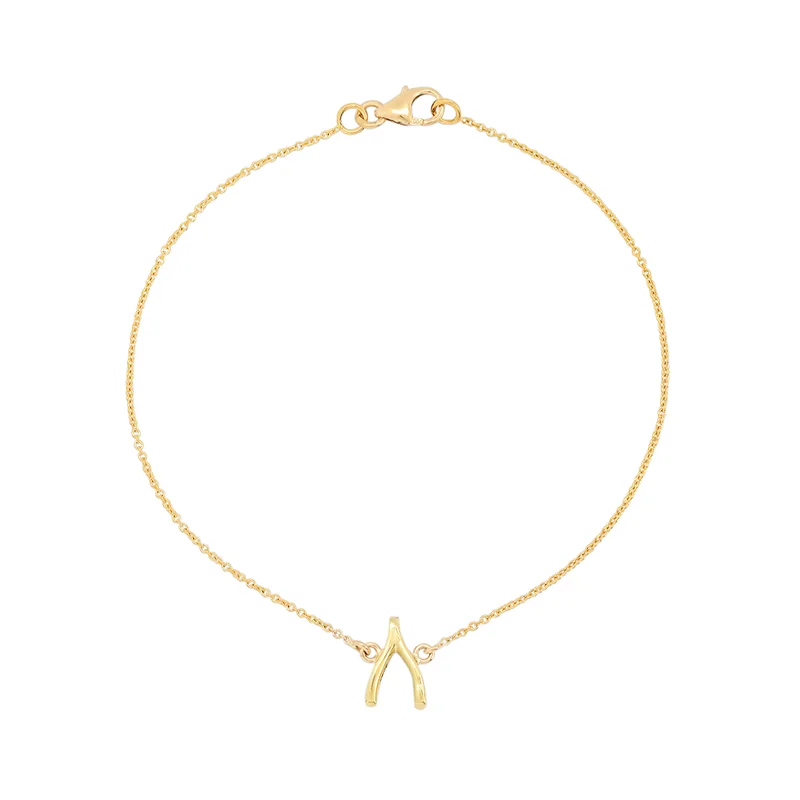 unique gemstone cocktail ring Mini Wishbone Bracelet