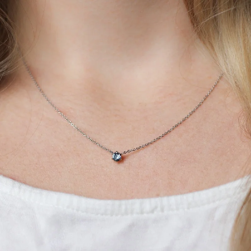 engraved pendant necklace Montana Sapphire Necklace