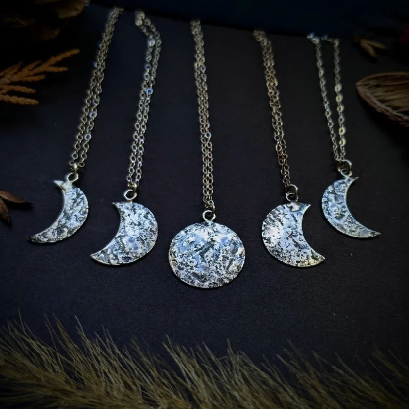moonstone engagement ring boho Moon Phase Necklace