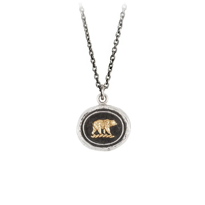braided gold chain bracelet Mother Bear 14k Gold On Silver Talisman