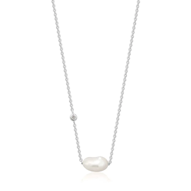 handmade gemstone anklet boho Silver Pearl Necklace