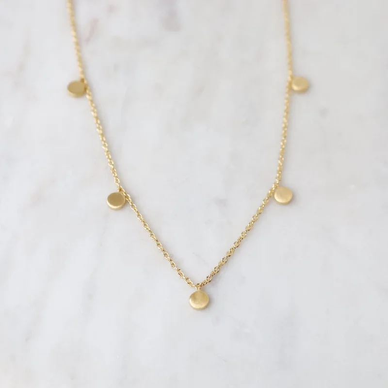 minimalist black pearl necklace 14k Gold Vermeil Confetti Necklace ~ Brushed