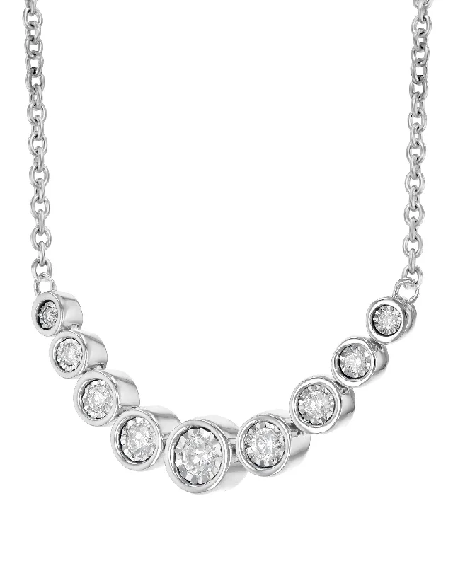 handmade silk thread earrings Bezel Set Diamond Bar Necklace
