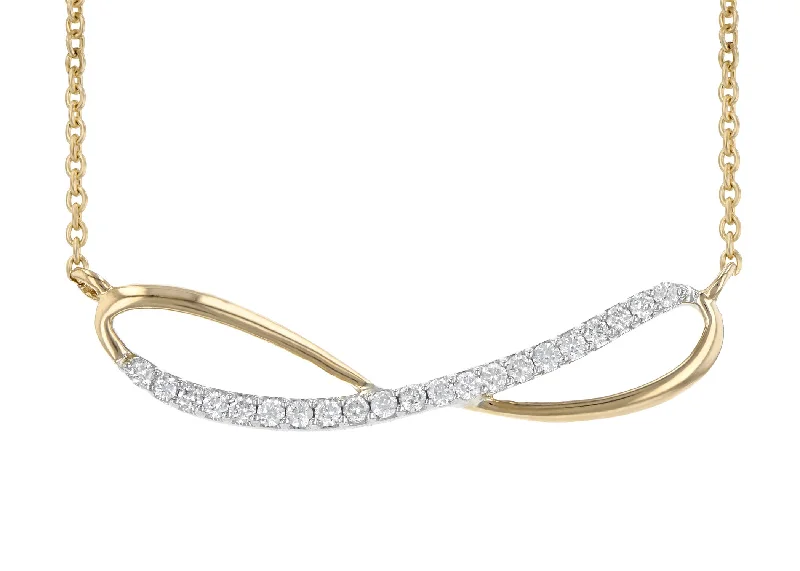 infinity knot wedding band Twisted Diamond Bar Necklace