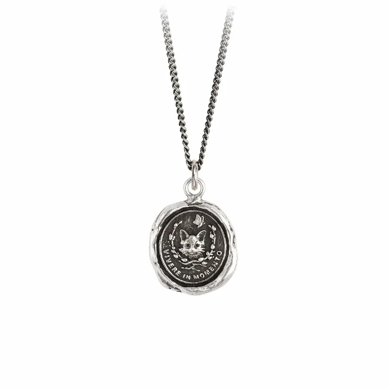 pearl stud earrings classic Live in the Moment Talisman Necklace