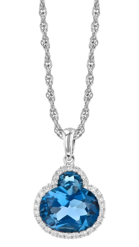 bold gothic skull necklace London Blue Topaz And Diamond Pendant