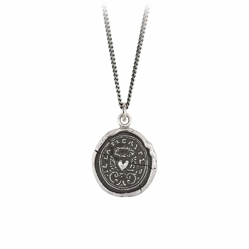 silver moon phase pendant True Self Talisman Necklace