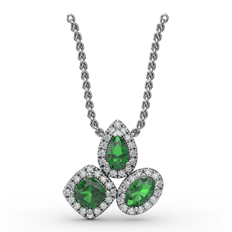 silver infinity symbol bracelet Never Dull Your Shine Emerald and Diamond Pendant