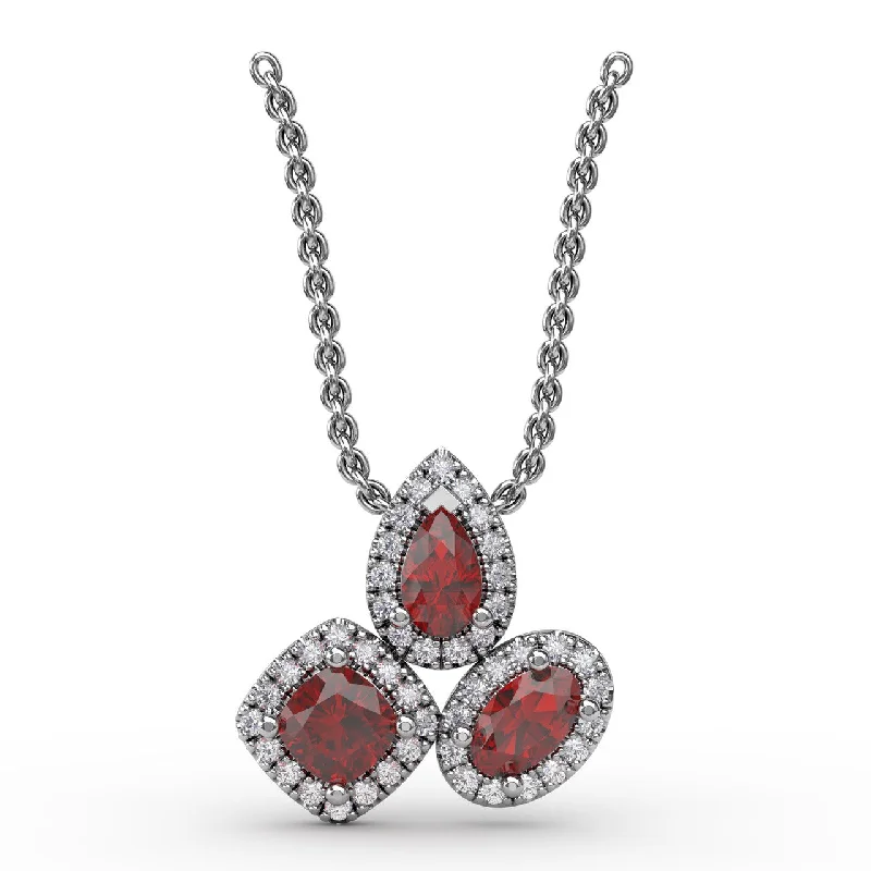 diamond halo engagement ring Never Dull Your Shine Ruby and Diamond Pendant