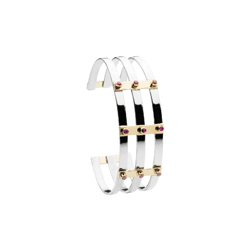 men’s titanium ring with diamonds Ruby District Bracelet Silver, Gold