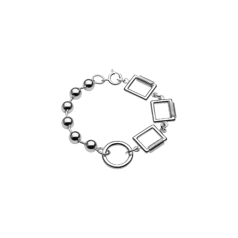 gold charm bracelet with initials Chateau Bracelet Silver