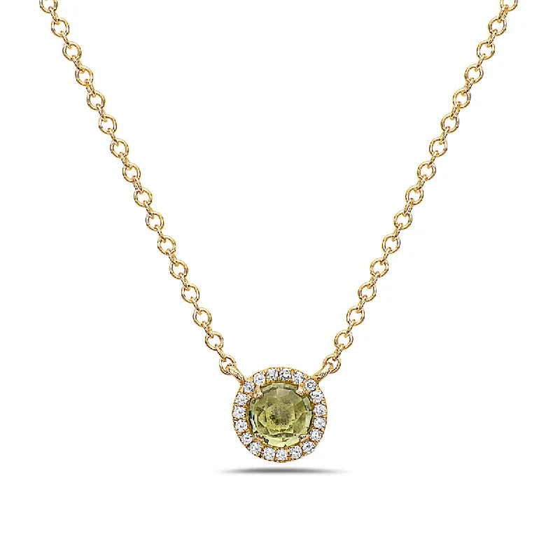 white gold diamond cluster ring Peridot And Diamond Halo Necklace