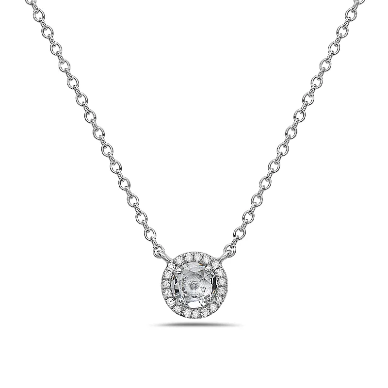 vintage lock and key necklace Aquamarine And Diamond Halo Necklace