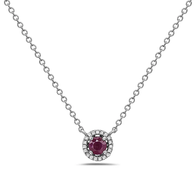 handmade beaded stretch bracelet Ruby And Diamond Halo Necklace