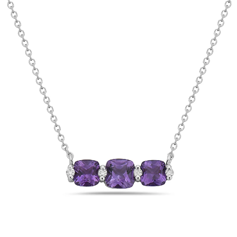 celestial galaxy planet earrings Amethyst And Diamond Halo Necklace