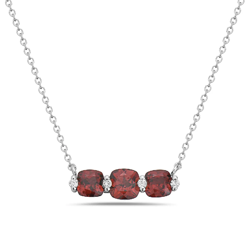 infinity heart necklace personalized Garnet And Diamond Halo Necklace