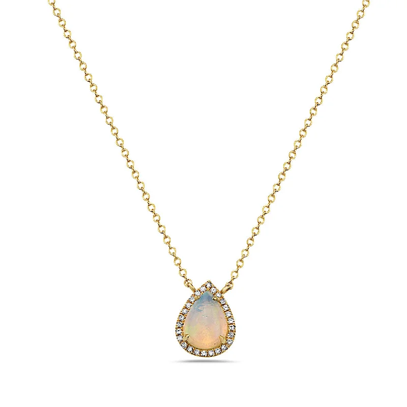 handmade braided anklet Opal And Diamond Halo Necklace