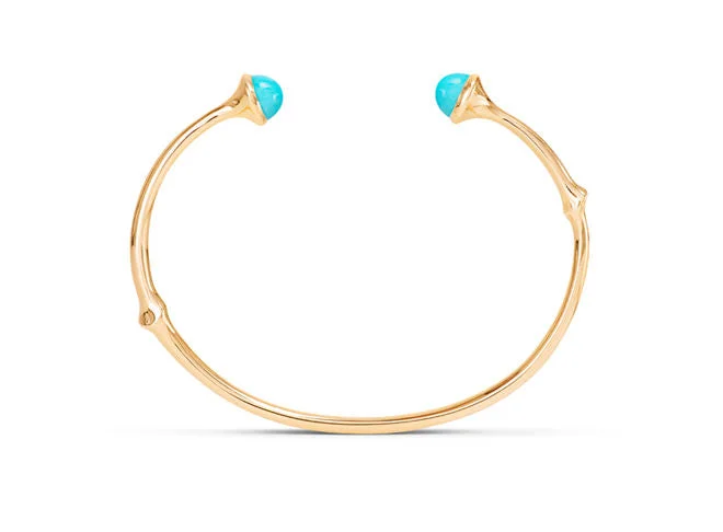 classic gemstone stud earrings Nature 18K Gold Bangle w. Turquoise