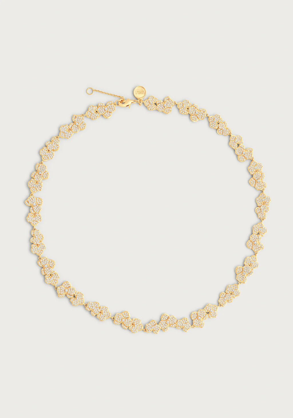 oval cut engagement ring platinum Orchid White Pavé Necklace, Gold