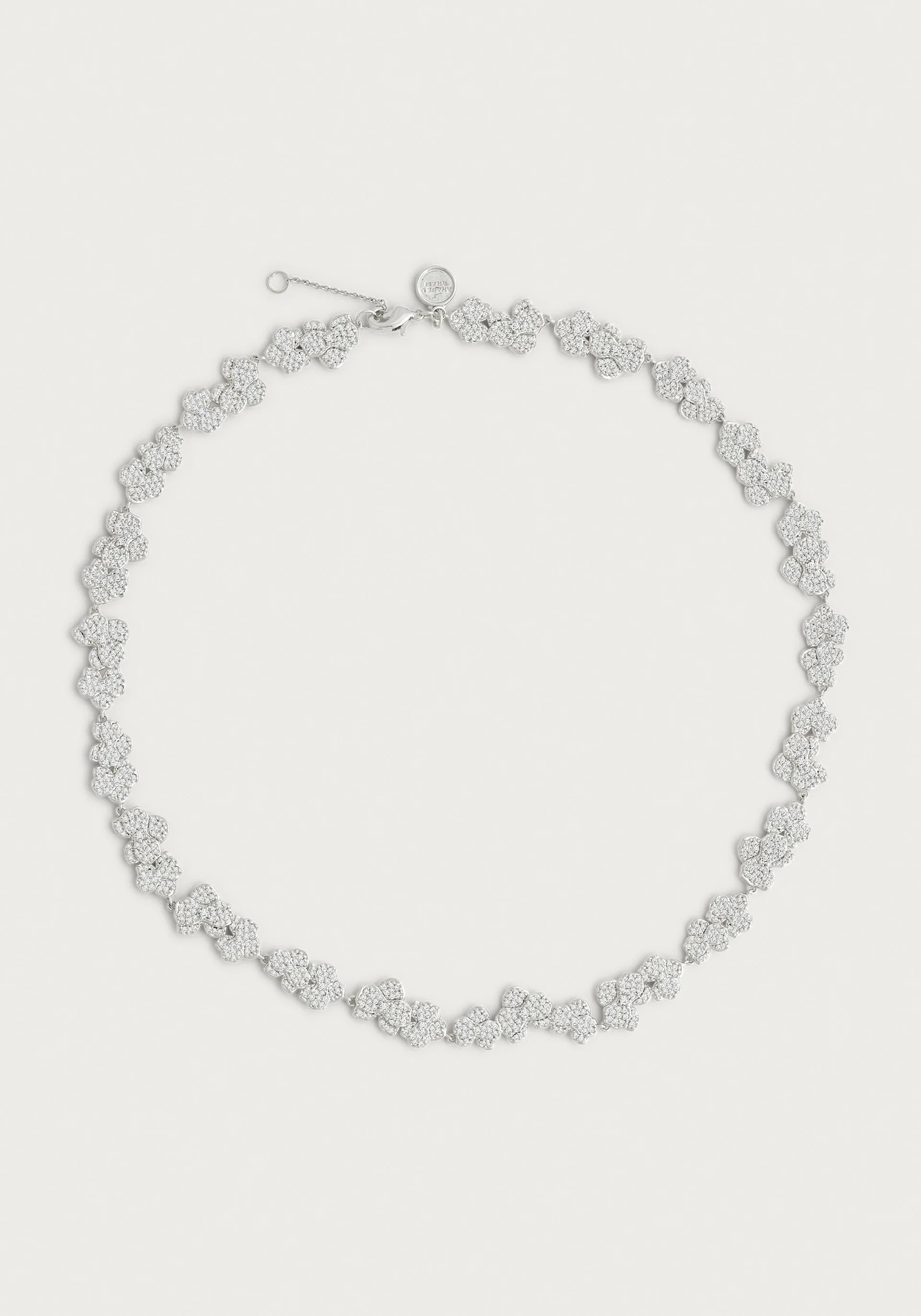 Celtic knot wedding band Orchid White Pavé Necklace, Silver