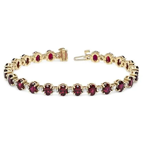 celestial sun and moon pendant Oval Ruby and Diaond CZ Tennis Bracelet