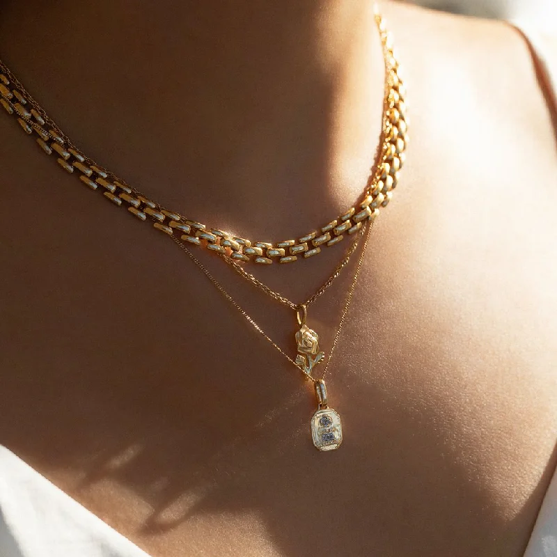 thin silver chain necklace Panther Chain Necklace