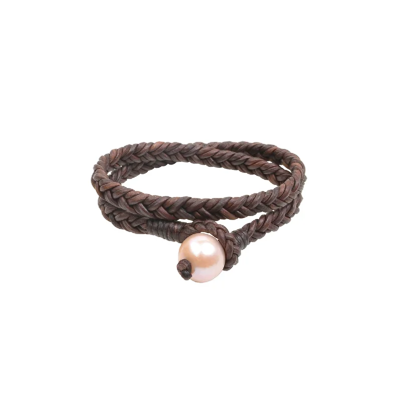 celestial orbit ring set Double Wrap Flat Braid Bracelet | Pink