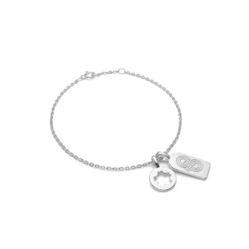 emerald cut diamond wedding ring Omamori Sakura Silver Bracelet